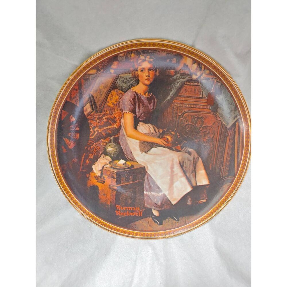 Norman Rockwell "Dreaming In The Attic" # 13255AG Bradford Collectible Plate